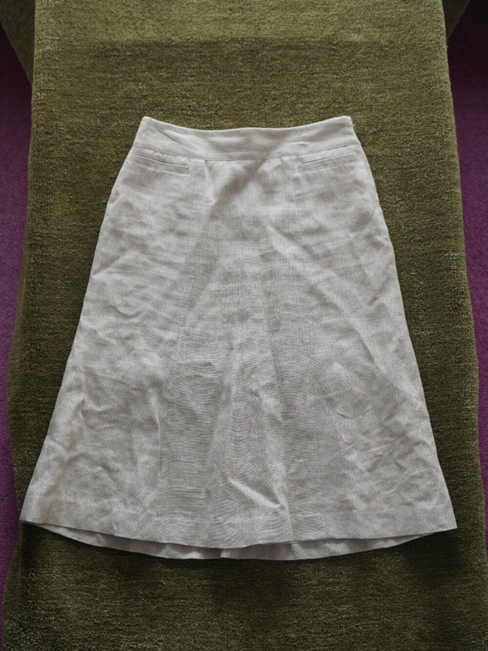 Forth & Towne Oatmeal 100% Linen Midi Skirt 🤍